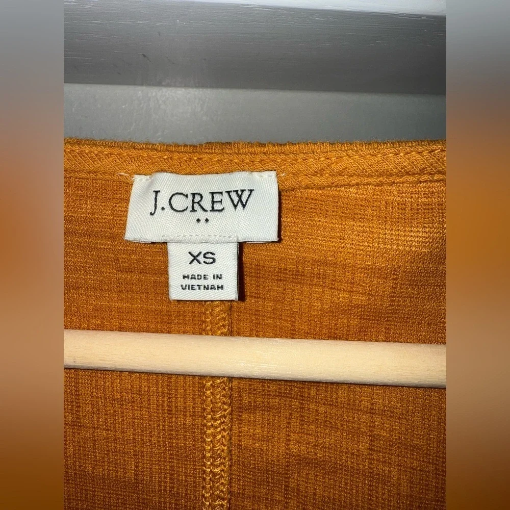 J.Crew Textured Tie-Front Blouse Cap Sleeve Size XS Mustard
